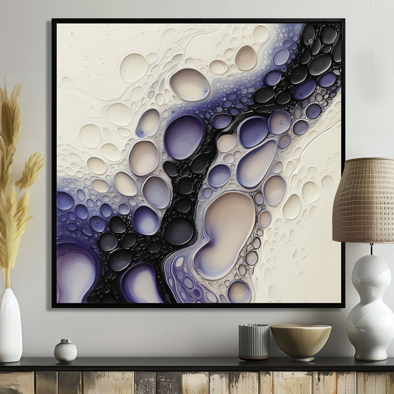 Omni Rhythmic Driauge Of Lavender, Impression encadrée flottante, Noir, noir, noir, noir, H 16 po x l 16 po
