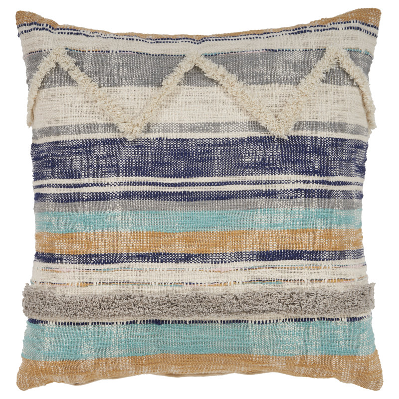 Dominigue Chevron Handmade Cotton Throw Pillow , Polyester/Polyfill