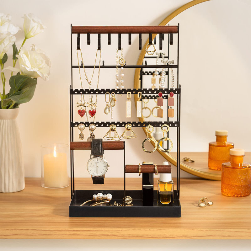 6-Layer 15-Hook Jewellery Storage Rack Bracelet Earring Ring Display Stand