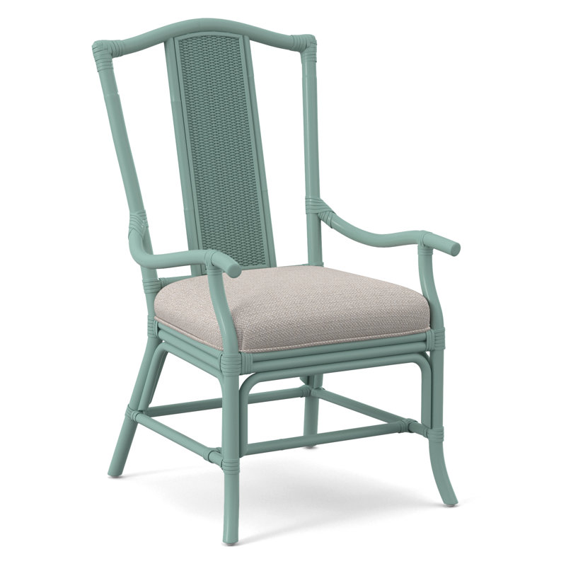 Drury Lane Slat Back Dining Arm Chair, White Textured Performance; 0865-91, Stone Hearth
