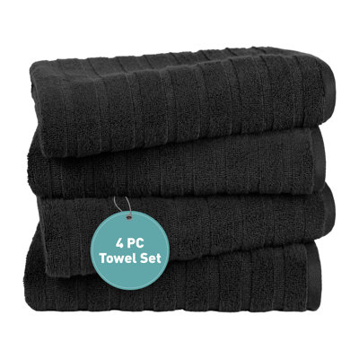 Quick Dry 4 Pc Bath Towels, 100% Cotton, Lightweight, Soft, Absorbent, Bathroom Towels, 4 Bath 27"x54"