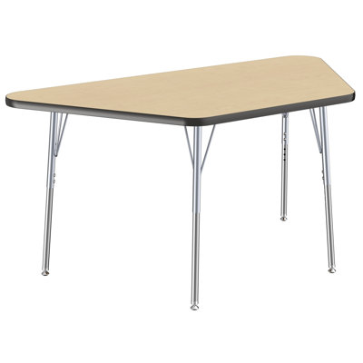 Table de table d’activité trapézoïdale 30" x 60" réglable thermo-fusionnée d’érable Contour