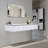Glass Top Wall Mount Makeup Vanity, Storage Cabinet with 3 Drawers