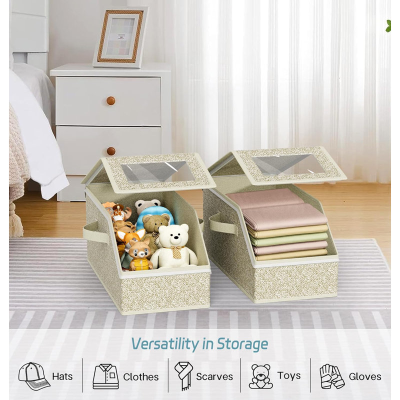 2 PCS Stackable Hat Storage For Baseball Caps, Holds Up To 24 Caps Hat Organizer For Closet, Sturdy Snapback Boxes For Men With Cardboard