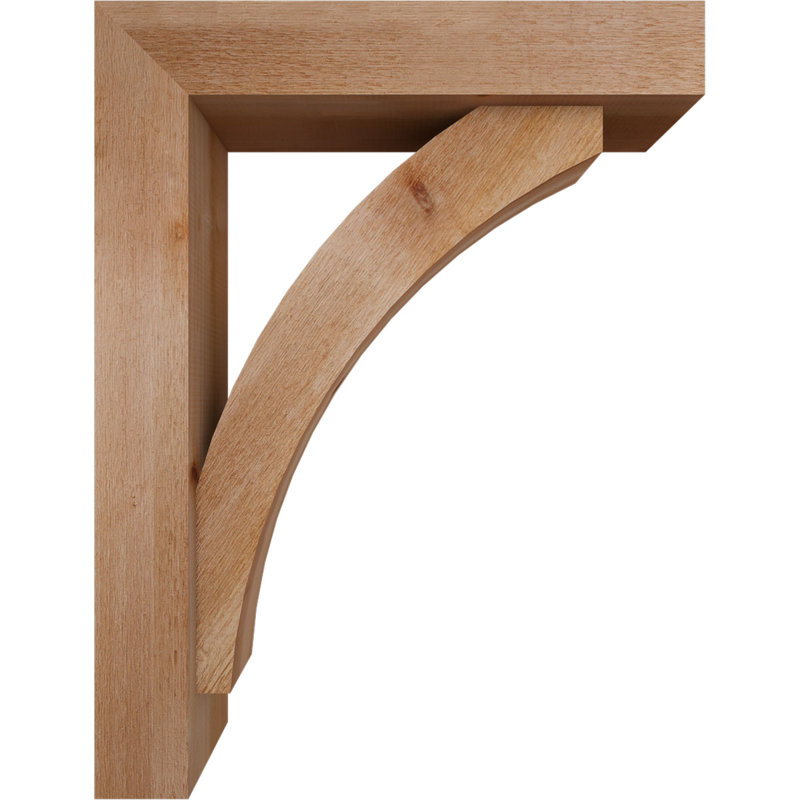 Thorton Block Bracket with Offset Brace, 34 x 26, 6"W Western Red Cedar (Rough Sawn)