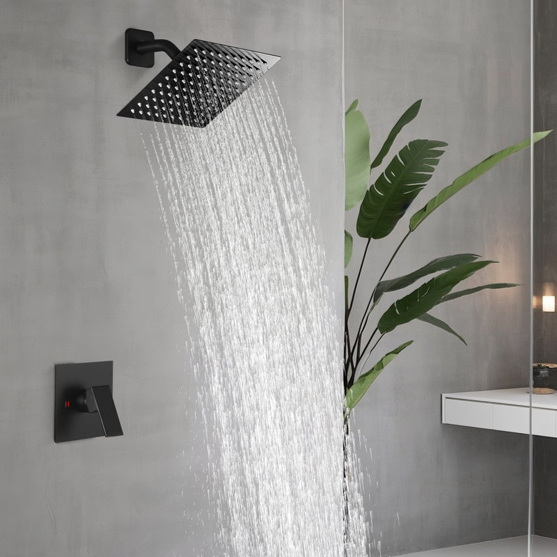 Single function shower faucet set, shower valve decoration set, Matte Black