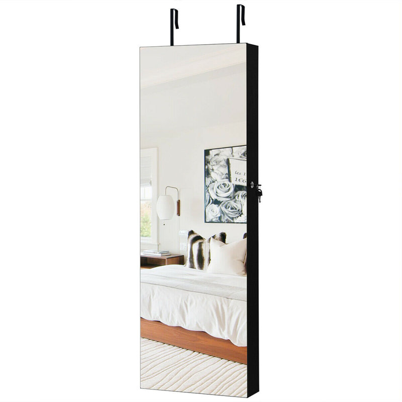 Armoire à bijoux avec miroir Michele, Noir