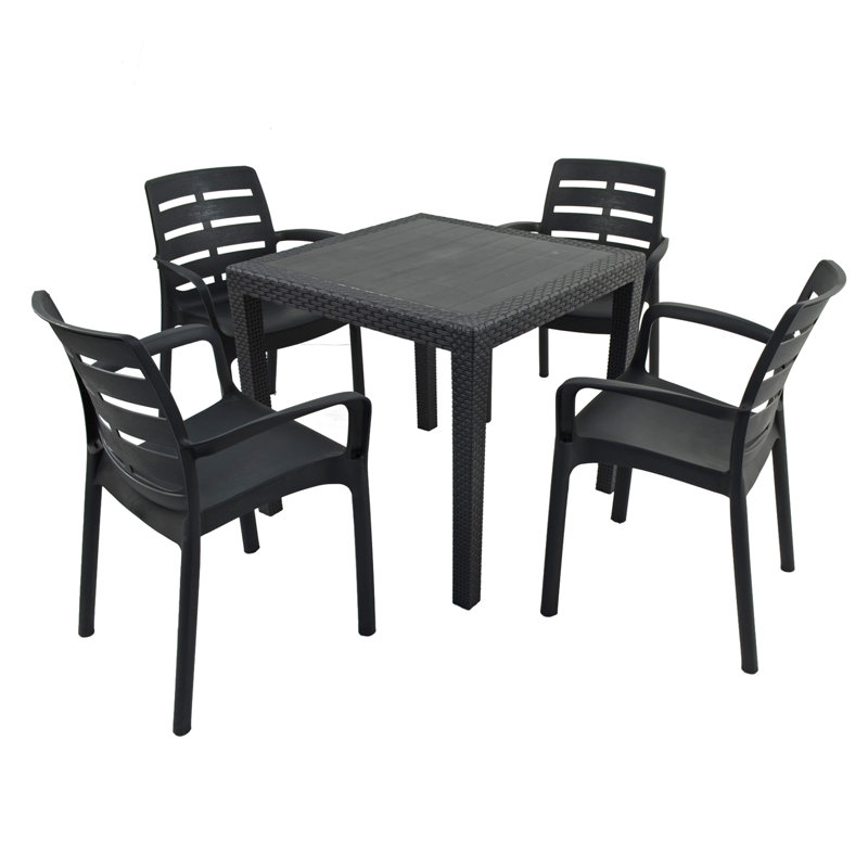 Schaffa Square Table with 4  Chairs Garden Set