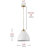 Jafruddin 1-Light White Finish Dimmable Pendant Light
