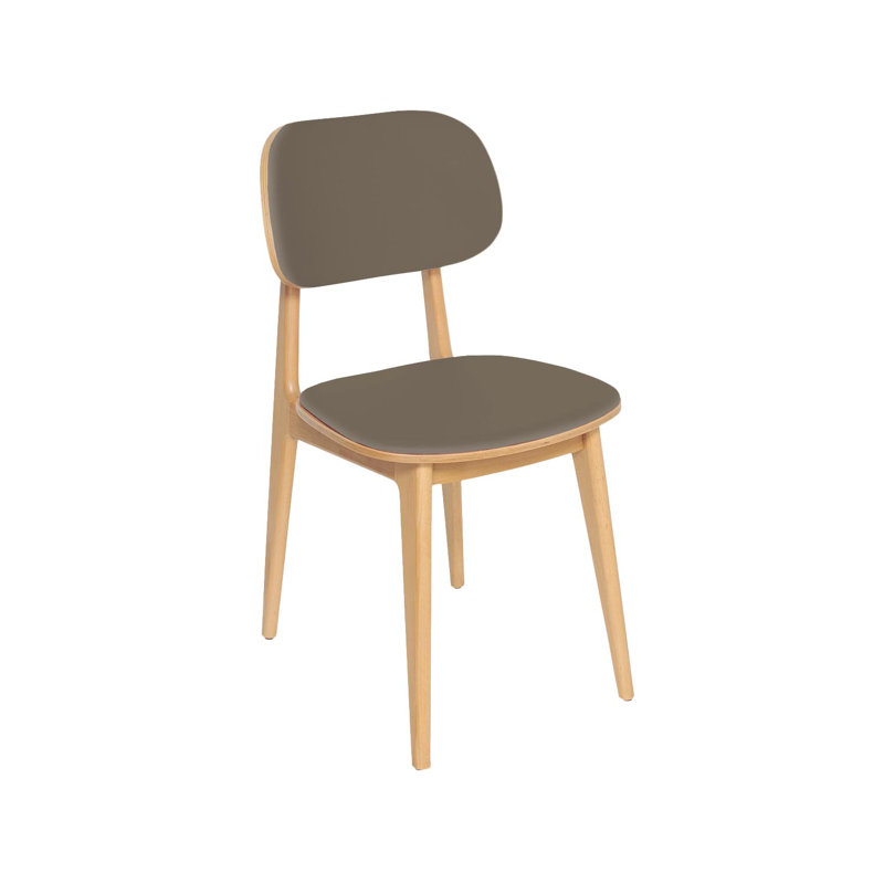 Fauteuil Emma naturel - Siège et dossier rembourrés brouillard Grade 4, Éléphant, Tanné