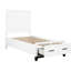 Lit plateforme simple en bois avec finition blanche et tiroir avec rangement
