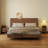Narrow Solid Wood Nightstand with 2 Drawers-285118320-283522417