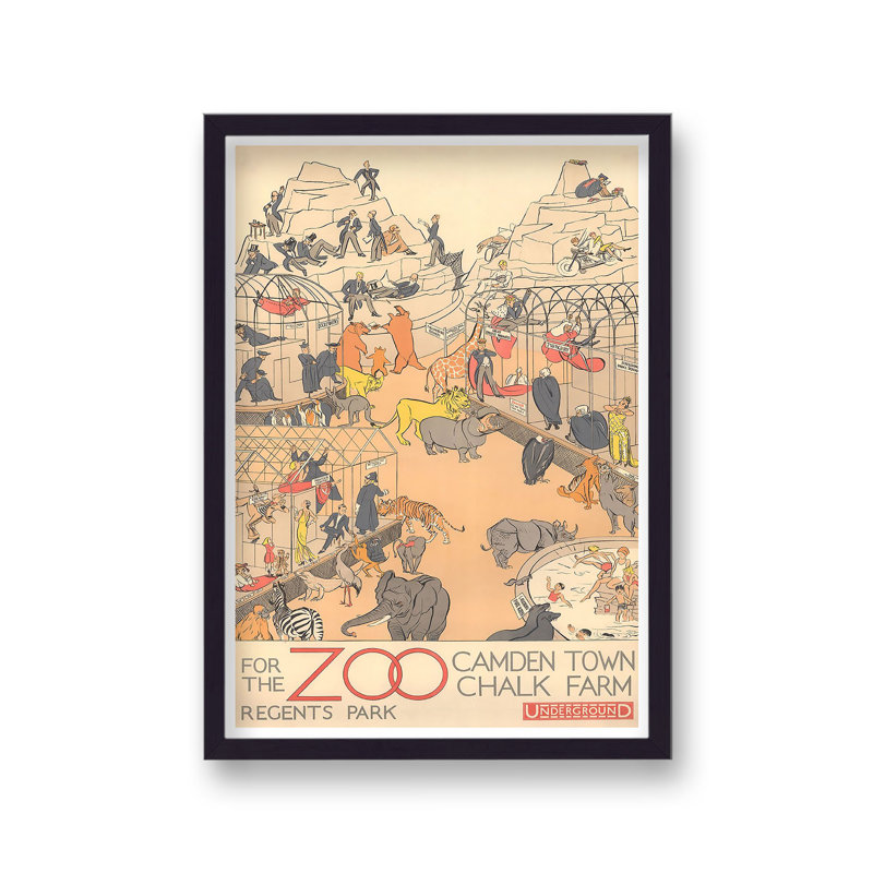 London Underground For The Zoo - Single Picture Frame Print