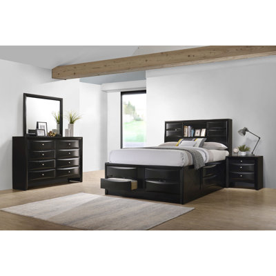 Ensemble de chambre avec très grand lit 4 pièces Annielou - noir