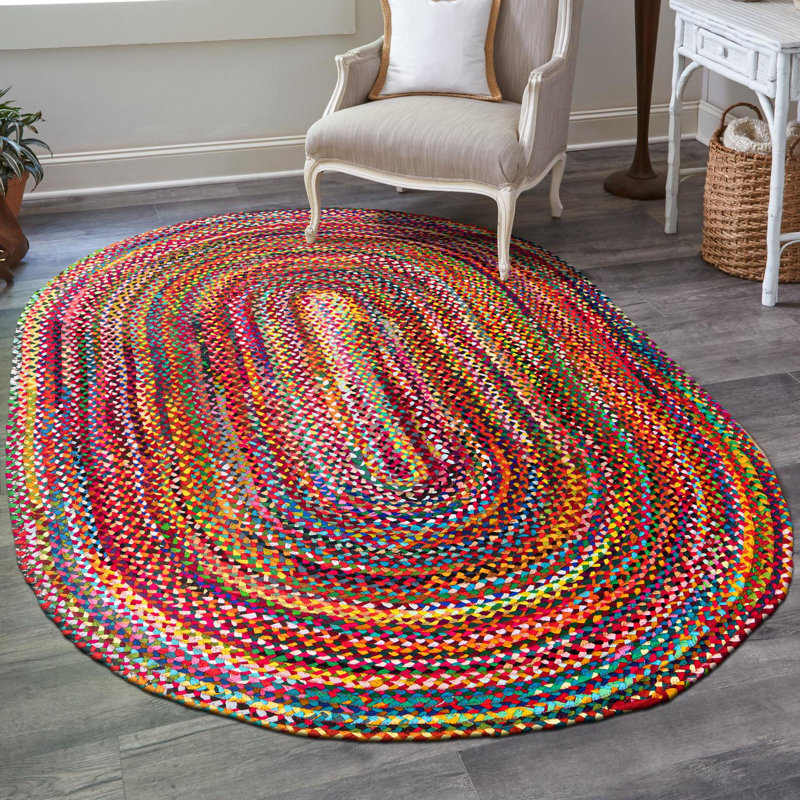 Marcantel Performance Cotton Abstract Indoor Rug, Oval 4'1" x 6'1"