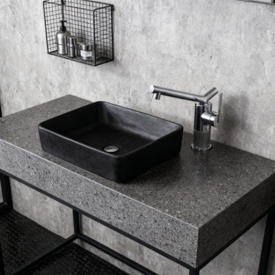 Swivel Spout Vessel Bathroom Faucet Single Hole Deck Mount With Single Lever Handle And Round Base