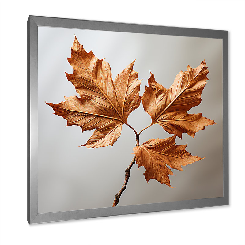 «Copper Leafy Abstractions III», reproduction sur toile, H 36 po x l 36 po x P 1,5 po, Cadre simple argenté