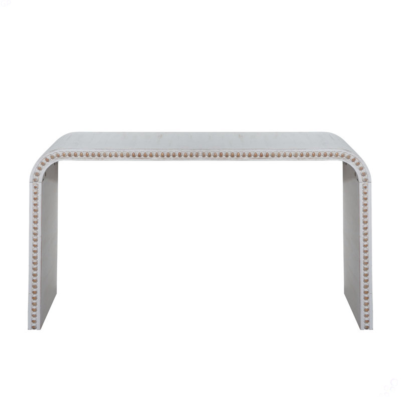 59in Console Table, Antique Gray/White
