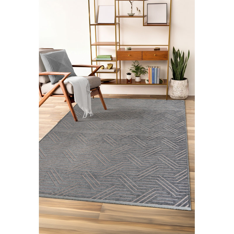 Amiliya Solid Colour Chenille Area Rug, Rectangle 203.2 x 381cm