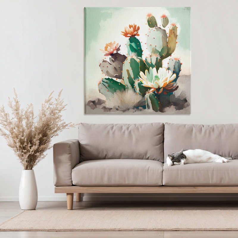 Fleurs du désert dans des tons vifs, toile de Titan Turner, H 36 po x l 36 po