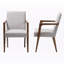 Fauteuil d'appoint rembourré en tissu beige grisâtre Debuche, H 35,83 po x l 22,64 po x P 24,61 po-522382488