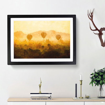 Hot Air Balloons over Myanmar - Picture Frame Painting Print