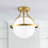 11.2" W 1-Light Frosted Glass Sphere Semi Flush Mount -137798840
