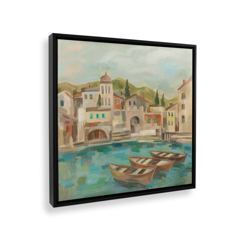 Italian Bay by Silvia Vassileva Art Print, 36 W x 36 H, Black, Framed Canvas