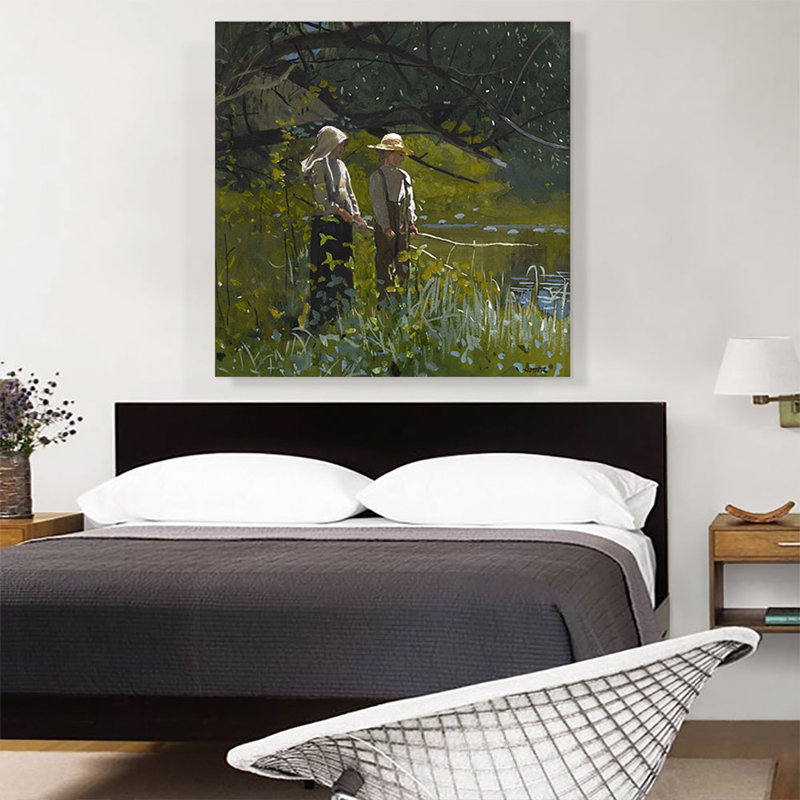 «Fishing 1878» par Winslow Homer, reproduction d'art sur toile tendue, H 36 po x l 36 po x 1,5 po