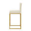 Tabouret à hauteur de comptoir de style moderne avec dossier plein et pieds robustes en fer, ensemble de 2 chaises de bar polyvalentes-134532530