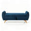 Banc de rangement bleu en velours côtelé moderne 57,1 po-444463716