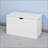 Storage Bench Lift-Top with Safety Hinges, Off-White | Entryway | MDF