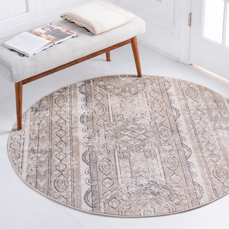 Wenden Ikat Indoor Rug, Round 5'