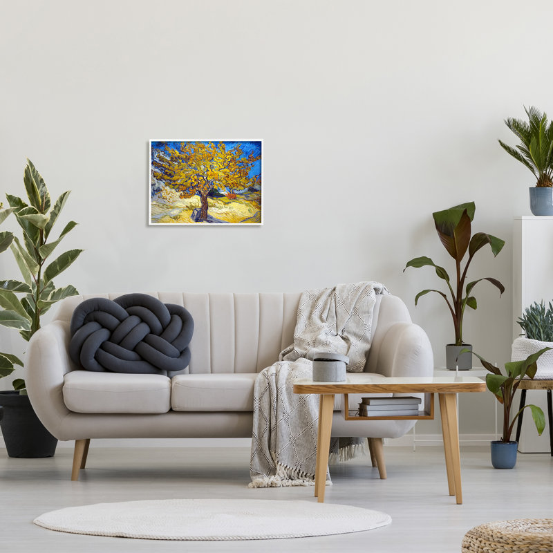 «Golden Tree Blue Yellow Van Gogh Classical» par Vincent Van Gogh - reproduction d'art, H 16 po x l 20 po