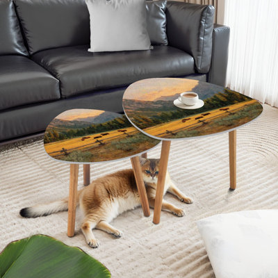 Ensemble de 2 tables basses gigognes Triangle Nesting Grand Teton National Park Wyoming Teton Mountain