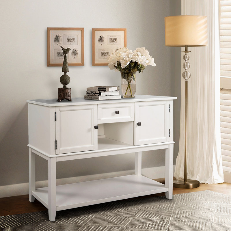 Crédence l 14,97 po avec armoire, Blanc