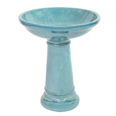 Calais Ceramic Bird Bath - Jade