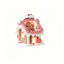Maison de Noël lumineuse en polymère, en forme de maison de conte de fées, à poser sur une table. Fonctionne à piles. Veilleuse idéale pour la maison ou le bureau. Cadeau parfait pour les fêtes.-823179650