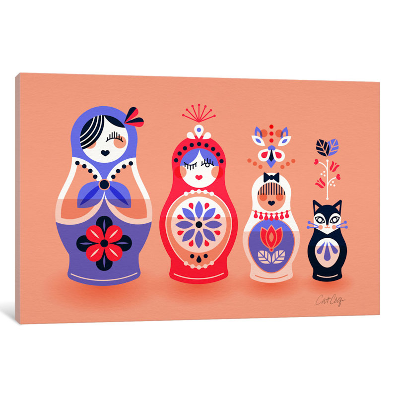 " Russian Dolls I " by Cat Coquillette, 26" H x 40" W x 1.5" D