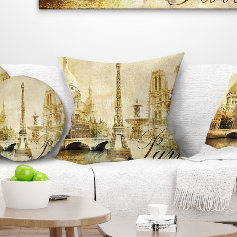 Coussin Old City Paris, 16 po x 1 po, Coussin décoratif