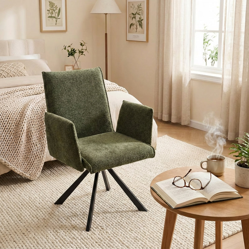 Chaise de bureau pivotante Sterica Boucle, Vert, Non