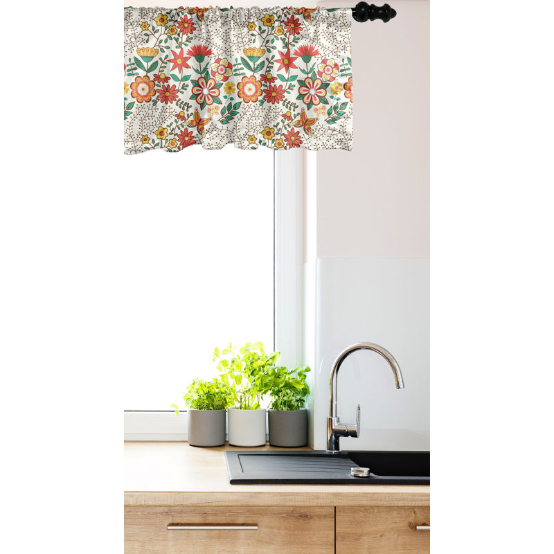 Ensemble de 2 cantonnières et fleurs d'hibiscus gris anthracite Ambesonne, L 54 po x L 12 po