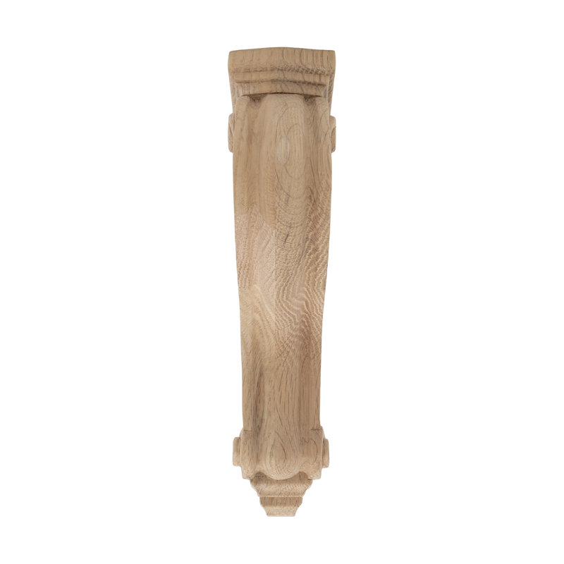 8 in x 2 in x 4-3/4 in Unfinished Small Solid Classic Traditional Plain Wood Corbel, Red Oak