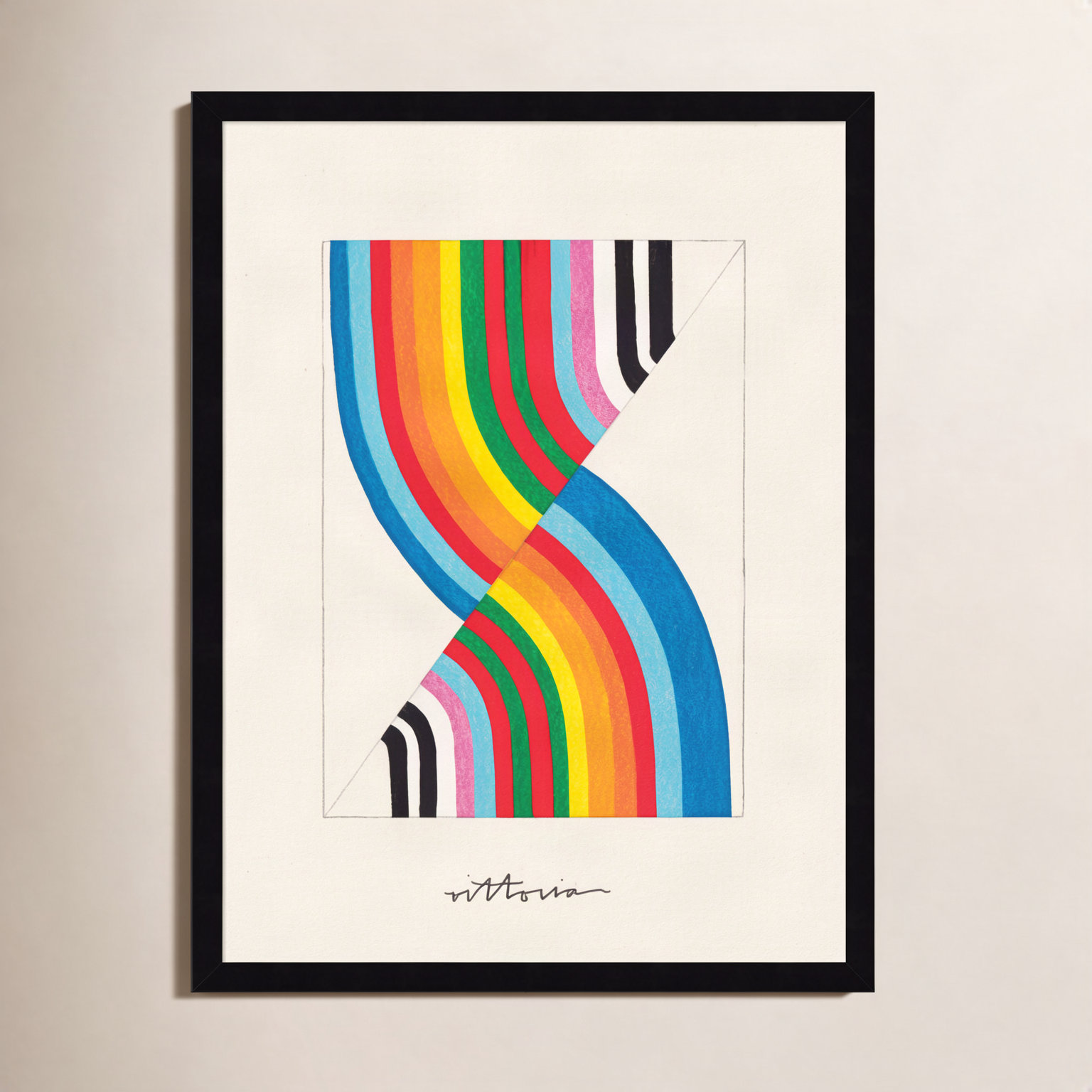Olav "It's Always an Almost" Print, Black Framed, 19" W x 25" H x 1" D