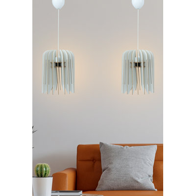 Luminaire suspendu géométrique unique à 2 lumières