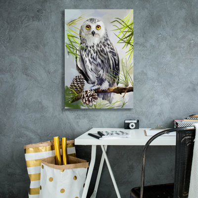 Toile épique «Hibou des neiges assis sur une branche» par Kajenna, impression épique sur toile, 18 po x 26 po