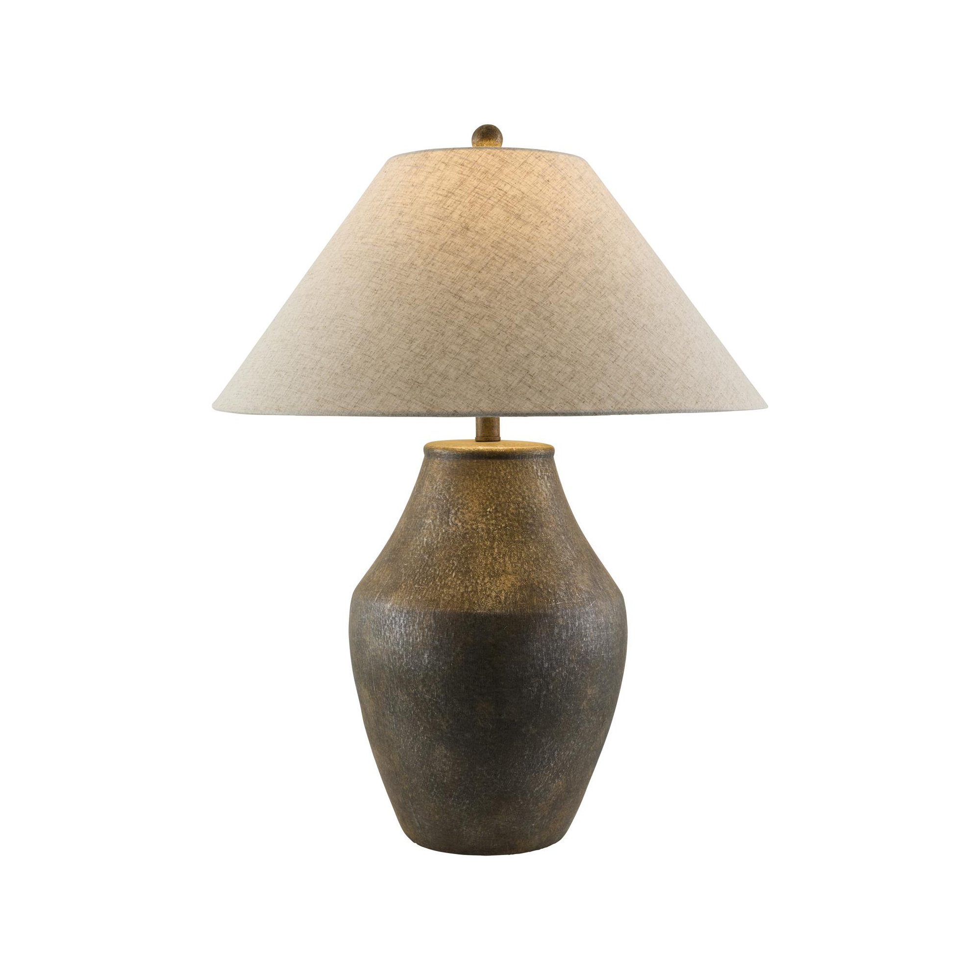 Batavia Ceramic Table Lamp, Wheat, Brown