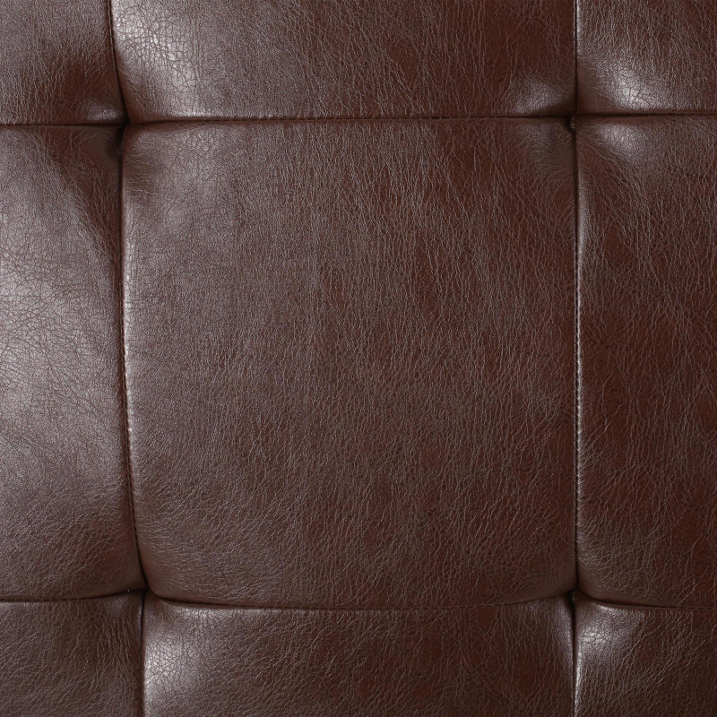 Chaise longue en similicuir Sushpal, Similicuir brun foncé