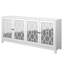 Buffet 71 pouces avec portes en miroir, blanc