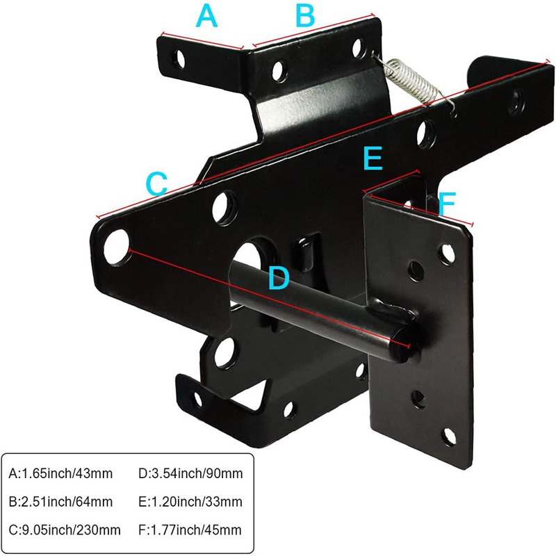 Self-Locking Gate Latch Heavy Duty Post Mount Automatic Gravity ...